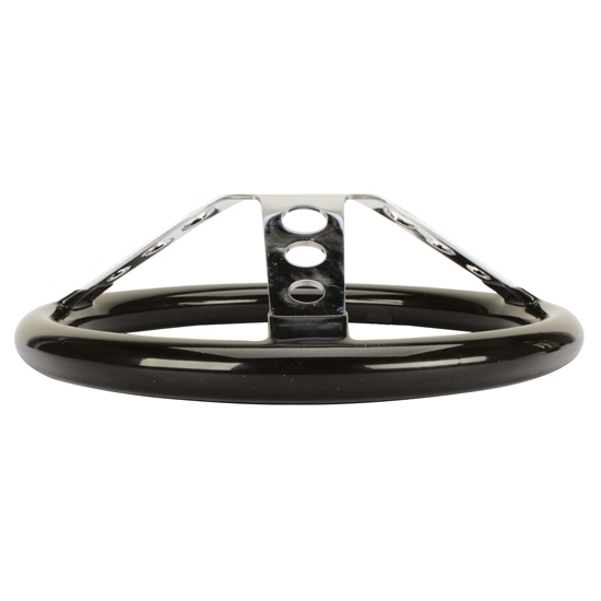 Speedway Motors Classic 12" Inch Black 3 Spoke Chrome Steering Wheel w