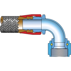 Earls 304620ERL Auto Fit Female Hose End, 45 Degree, -20 AN to -20 AN