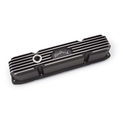 Edelbrock 41923 Classic Series Valve Cover Set, Aluminum, Black