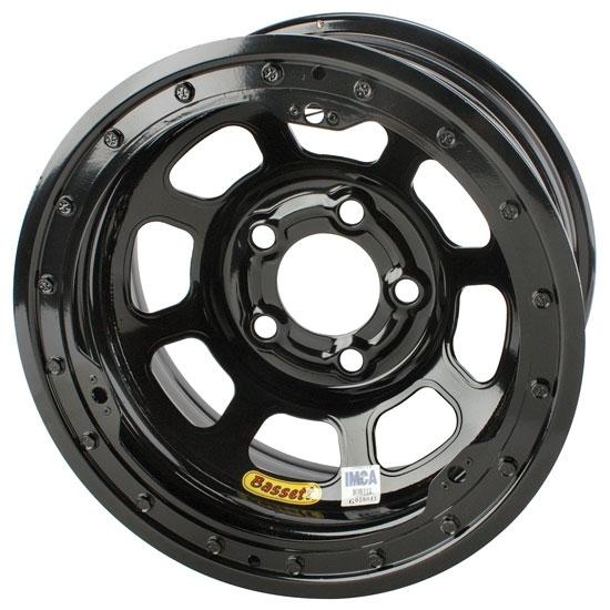 Bassett D-Hole IMCA 15 Inch Wheels, 15 x 8, 5 on 4-3/4, Beadlock, Black Bassett D-Hole IMCA 15 Inch Wheels, 15 x 8, 5 on 4-3/4, Beadlock, Black