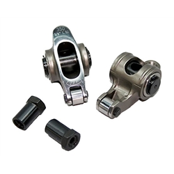 SBC Stainless Steel Roller Rocker Arms, Split Ratio, 3/8 Stud, Self Aligning