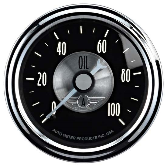 Auto Meter 2022 Prestige Black Diamond Mechanical Oil Pressure Gauge Auto Meter 2022 Prestige Black Diamond Mechanical Oil Pressure Gauge