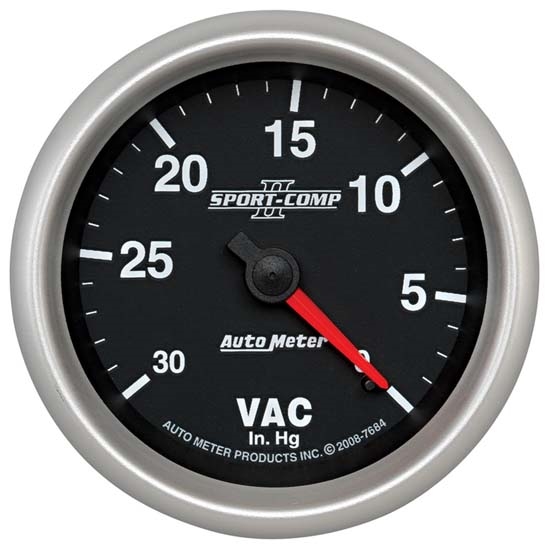 Auto Meter 7684 Sport-Comp II Mechanical Vacuum Gauge, 2-5/8 Inch Auto Meter 7684 Sport-Comp II Mechanical Vacuum Gauge, 2-5/8 Inch