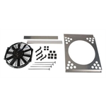 Electric Fan Shroud w/ One Fan, 21-24 Inch Tank-to-Tank x 14-17 Inch