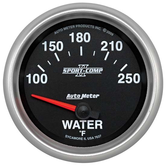 Auto Meter 7637 Sport-Comp II Air-Core Water Temperature Gauge Auto Meter 7637 Sport-Comp II Air-Core Water Temperature Gauge