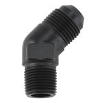Black 45 Degree -10 AN Flare to 1/2 Inch NPT Pipe Adapter Fitting