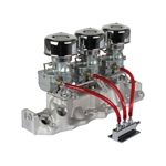 Three Plain 9 Super 7® Carbs on an Edelbrock 1109 Intake, 1949-53 Ford V8