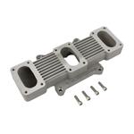 Three 4-bolt Small Rochester 2-BBL Carbs to 4-BBL Intake Adapter