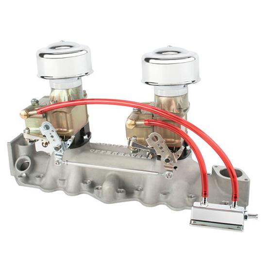 New Flathead Ford Dual Carb Linkage Kit, Offenhauser Intake/Demon 98