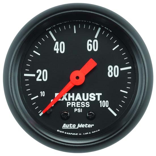 Auto Meter 2619 Z-Series Mech Exhaust Pressure Gauge, 100 PSI, 2-1/16 Auto Meter 2619 Z-Series Mech Exhaust Pressure Gauge, 100 PSI, 2-1/16