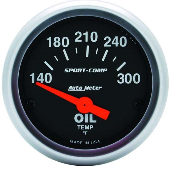 Auto Meter 3348 Sport-Comp Air-Core Oil Temperature Gauge, 2-1/16 Inch Auto Meter 3348 Sport-Comp Air-Core Oil Temperature Gauge, 2-1/16 Inch