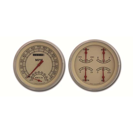 Classic Instruments CT47VT62 Pickup Gauge Sets, 47-53 GM Beige