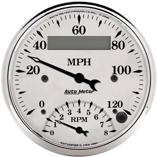 Auto Meter 1681 Old-Tyme White Air-Core Tach/Speedometer Combo Gauge Auto Meter 1681 Old-Tyme White Air-Core Tach/Speedometer Combo Gauge