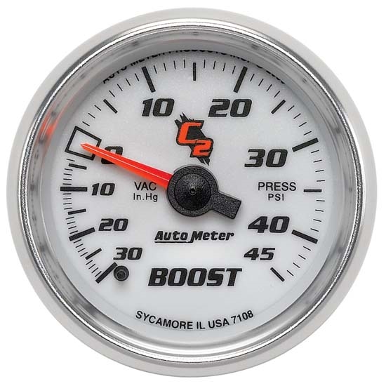 Auto Meter 7108 C2 Mechanical Boost/Vacuum Gauge, 2-1/16 Inch Auto Meter 7108 C2 Mechanical Boost/Vacuum Gauge, 2-1/16 Inch