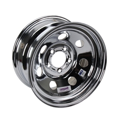 Speedway IMCA Approved Chrome Wheel, 15x8, 5 on 4-3/4 Inch, Non Beadlock