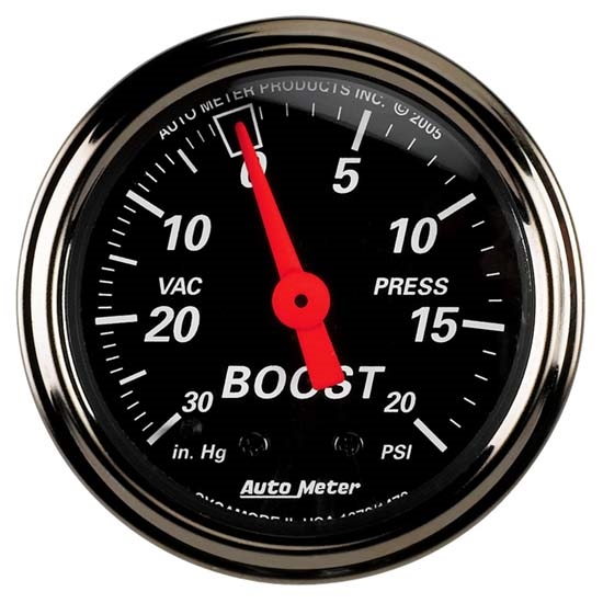 Auto Meter 1472 Designer Black Mechanical Boost/Vacuum Gauge Auto Meter 1472 Designer Black Mechanical Boost/Vacuum Gauge