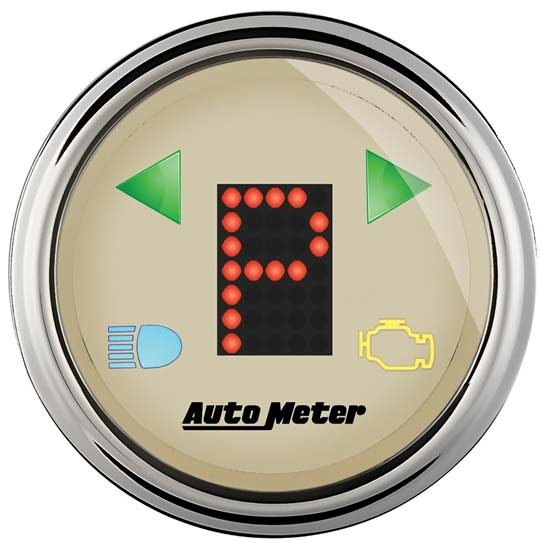 Auto Meter 1860 Antique Beige Digital PRNDL Gauge Auto Meter 1860 Antique Beige Digital PRNDL Gauge
