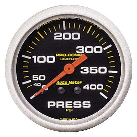 Auto Meter 5424 Pro-Comp Mechanical Pressure Gauge, 400 PSI, 2-5/8 In. Auto Meter 5424 Pro-Comp Mechanical Pressure Gauge, 400 PSI, 2-5/8 In.