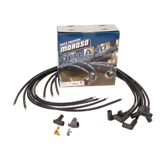 Moroso Ultra 40 Low Resistance Racing Spark Plug Wires, 90 Degree Moroso Ultra 40 Low Resistance Racing Spark Plug Wires, 90 Degree