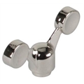 CON2R 07-001 Chrome Wing Nut, 1/4-20 Thread, 1-7/8 Across, 1 Inch Tall