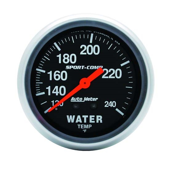 Auto Meter 3433 Sport-Comp Mechanical Water Temperature Gauge Auto Meter 3433 Sport-Comp Mechanical Water Temperature Gauge