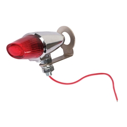 Round Pony Light, Single Filament Bulb, Red Lens