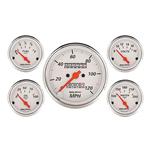Auto Meter 1300 Arctic White Gauge Set, Mechanical Speedo