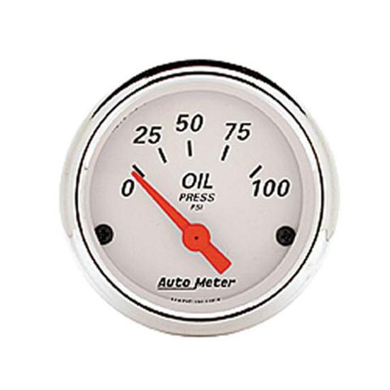 Auto Meter 1327 White Electric Oil Pressure Gauge