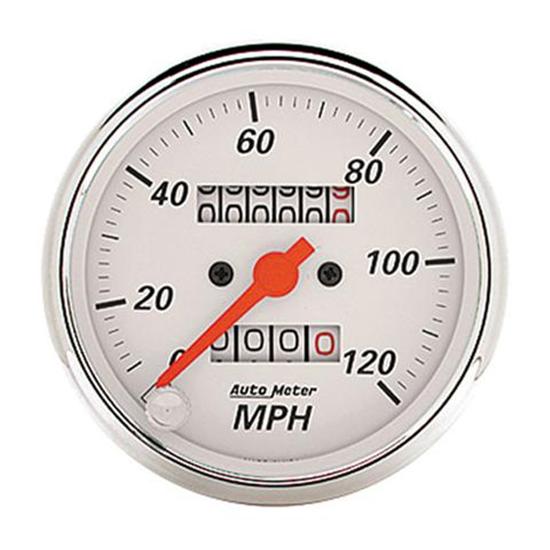 Auto Meter White Mechanical Speedometer Gauge