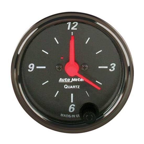 New Auto Meter Designer Black 12 Volt Electric Clock Gauge, 2 1/16 