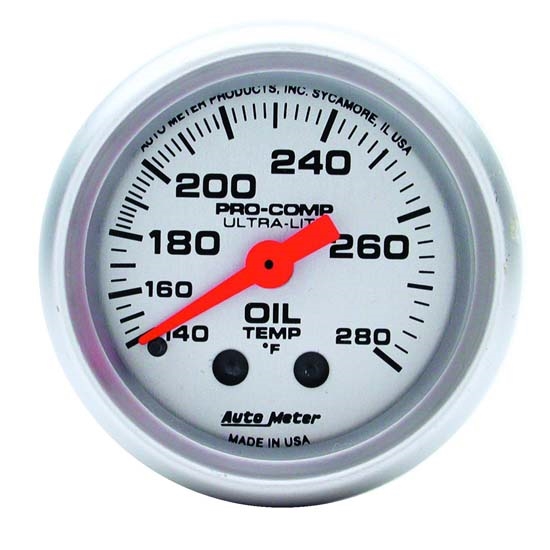 Auto Meter 4341 Ultra-Lite Mechanical Oil Temperature Gauge, 2-1/16 Auto Meter 4341 Ultra-Lite Mechanical Oil Temperature Gauge, 2-1/16