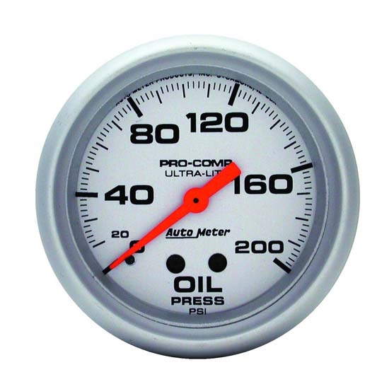 Auto Meter 4422 Ultra-Lite Mech Oil Pressure Gauge, 200 PSI, 2-5/8 Auto Meter 4422 Ultra-Lite Mech Oil Pressure Gauge, 200 PSI, 2-5/8