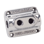 Edelbrock 12801 Polished 2-Carb Fuel Block