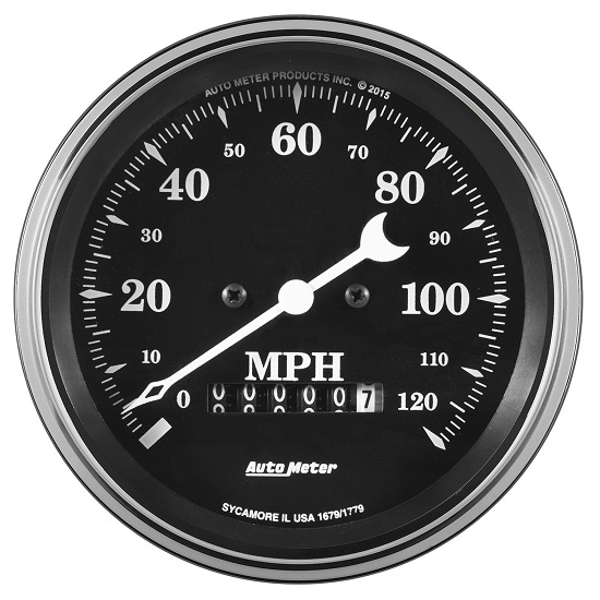 Auto Meter 1779 Old Tyme Black, 3-3/8" Speedometer, Electric Auto Meter 1779 Old Tyme Black, 3-3/8" Speedometer, Electric