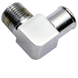 Chrome 90 Degree Heater Hose Fitting, 3/4 Inch Hose