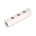 Hex Polished Aluminum Fuel Block, 3-Hole