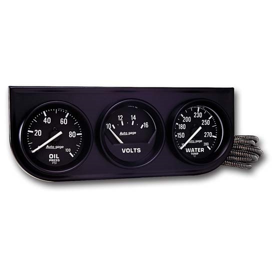 Auto Meter 2397 Auto Gage 3 Gauge Console, Oil/Volt/Water Auto Meter 2397 Auto Gage 3 Gauge Console, Oil/Volt/Water