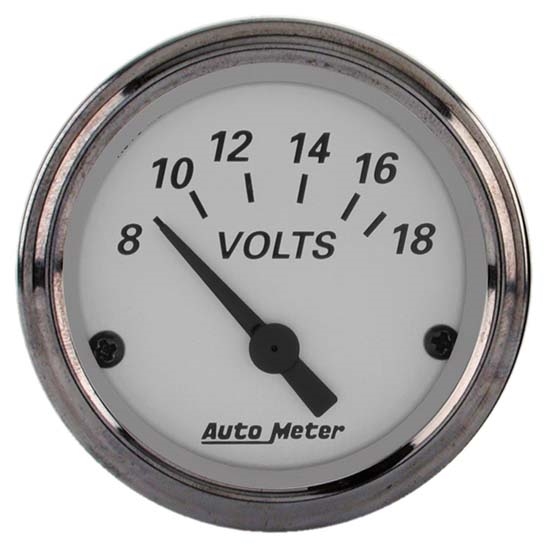 Auto Meter 1992 American Platinum Air-Core Voltmeter Gauge Auto Meter 1992 American Platinum Air-Core Voltmeter Gauge