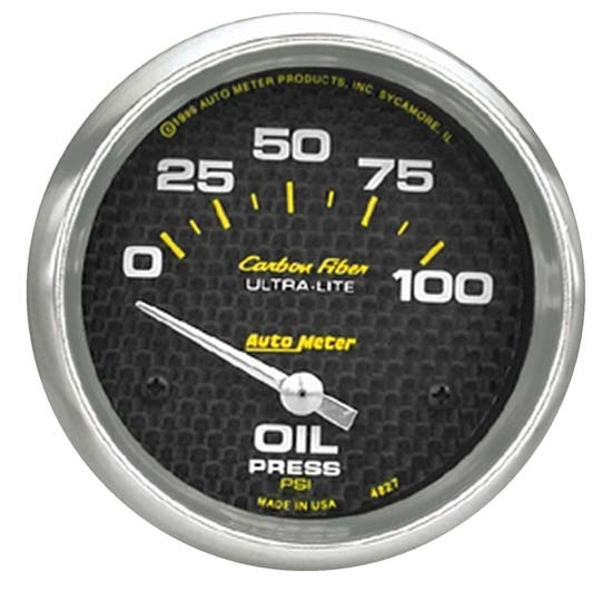 Auto Meter 4827 Carbon Fiber Air-Core Oil Pressure Gauge, 2-5/8 Inch Auto Meter 4827 Carbon Fiber Air-Core Oil Pressure Gauge, 2-5/8 Inch