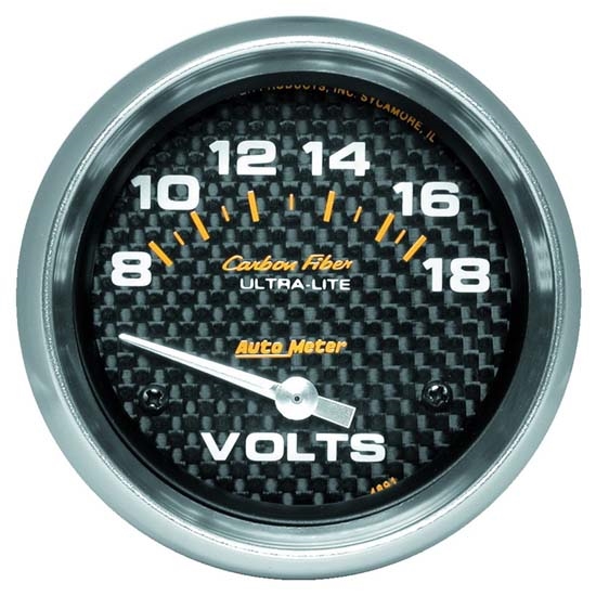 Auto Meter 4891 Carbon Fiber Air-Core Voltmeter Gauge, 2-5/8 Inch Auto Meter 4891 Carbon Fiber Air-Core Voltmeter Gauge, 2-5/8 Inch