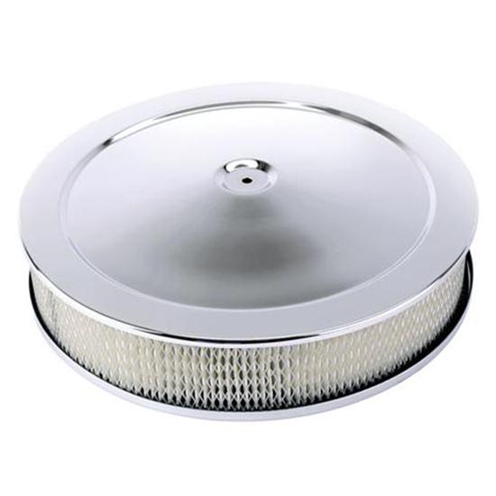 Chrome Deep Dish Performance Air Cleaner, 14 x 2 Inch, 4 Barrel Carb.