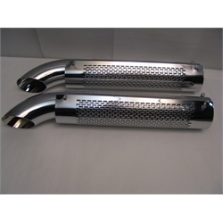 Garage Sale - Chrome Extensions With Heatshields and Mufflers, 3-1/2 X 26 Inch