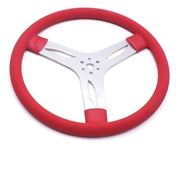 Garage Sale - 15 Inch Flat Aluminum Steering Wheel, Red