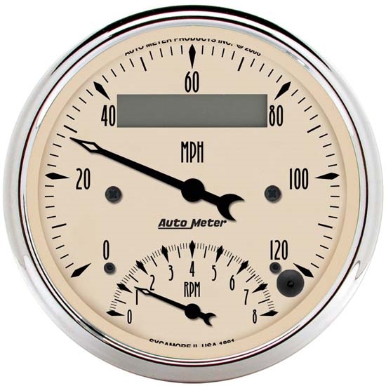 Auto Meter 1881 Antique Beige Air-Core Tach/Speedometer Combo Gauge Auto Meter 1881 Antique Beige Air-Core Tach/Speedometer Combo Gauge