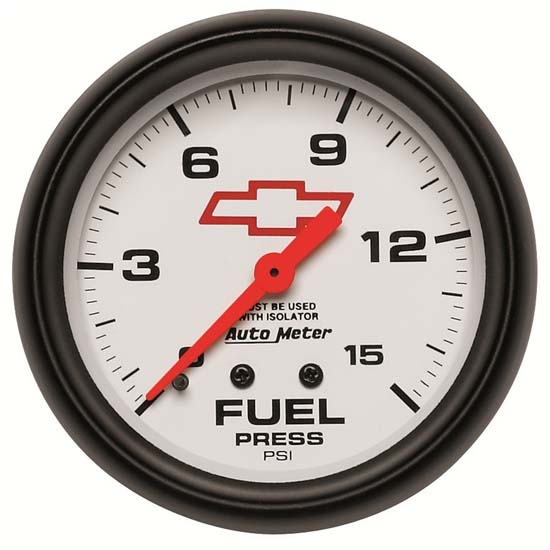 Auto Meter 5813-00406 GM White Mechanical Fuel Press Gauge w/Isolator Auto Meter 5813-00406 GM White Mechanical Fuel Press Gauge w/Isolator