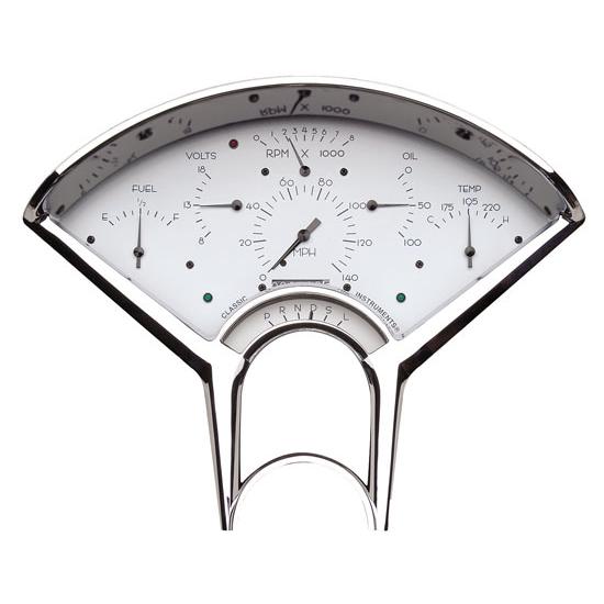 Classic Instruments 1955-56 Chevy Bel Era Series Gauge Set, White Face