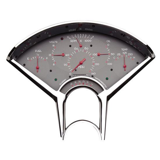 Classic Instruments 1955-56 Chevy Bel Era Series Gauge Set, Grey Face