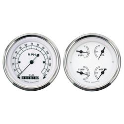 Classic Instruments CW02SLF White Series Quad Gauges, 3-3/8 Inch