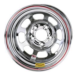 Bassett Chrome D-Hole Wheel 15x8, 5 on 4.75 Inch, Non Beadlock
