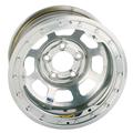 Bassett D-Hole IMCA Approved Wheel, 15 x 8, 5 on 5, Beadlock, Silver
